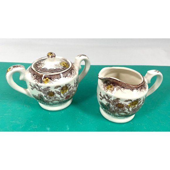 Vintage sugar bowl creamer set, Japan ceramic vintage set, retro decor - Picture 6 of 9